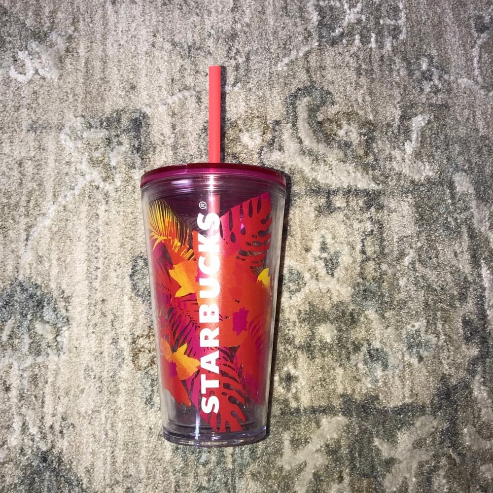 NWT Starbucks Tropical Leaf Tumbler